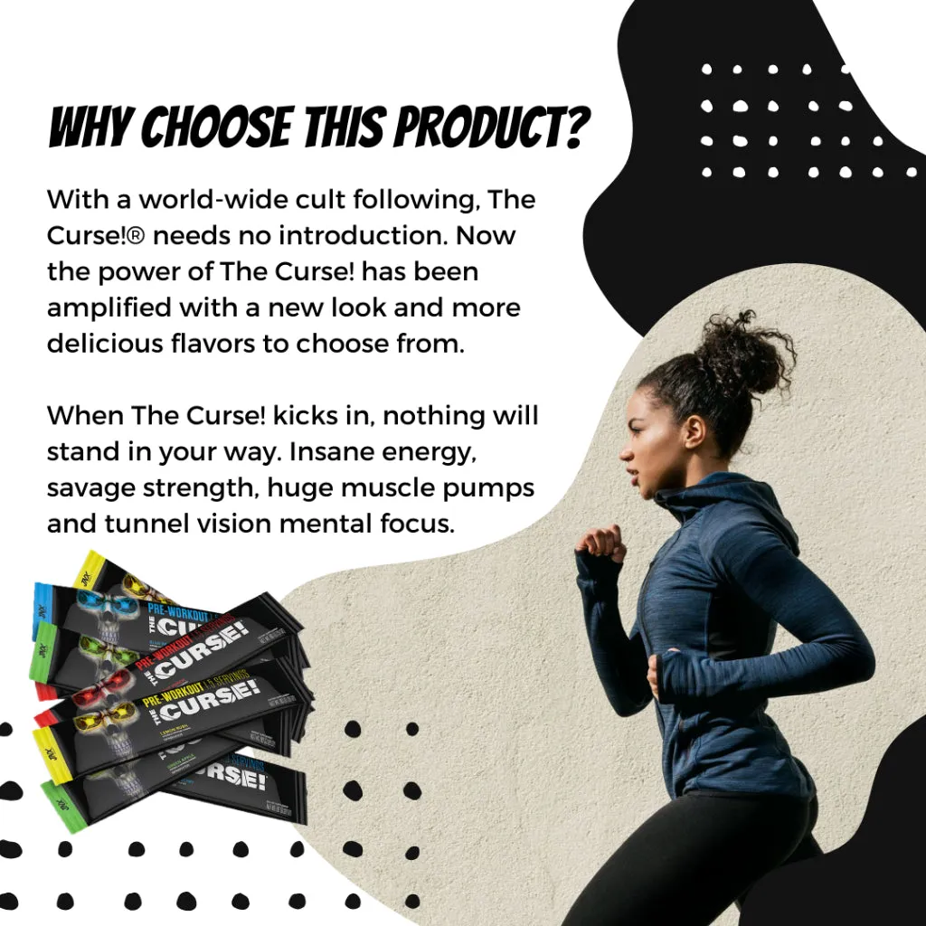 [1 serving] JNX Sports, The Curse! Pre Workout - The Ripper! Fat Burner - The Shadow! HardCore Preworkout Sample