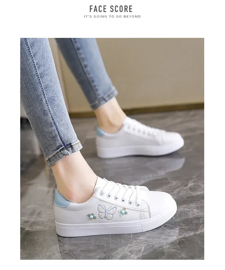 2024 Women's Sneakers Fashion Breathable Flat Shoes Woman Soft Sole Walking Vulcanized Shoes Women Casual Sneaker