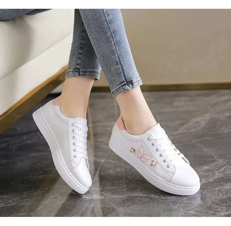 2024 Women's Sneakers Fashion Breathable Flat Shoes Woman Soft Sole Walking Vulcanized Shoes Women Casual Sneaker