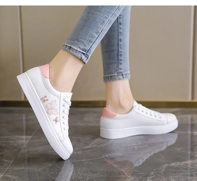 2024 Women's Sneakers Fashion Breathable Flat Shoes Woman Soft Sole Walking Vulcanized Shoes Women Casual Sneaker