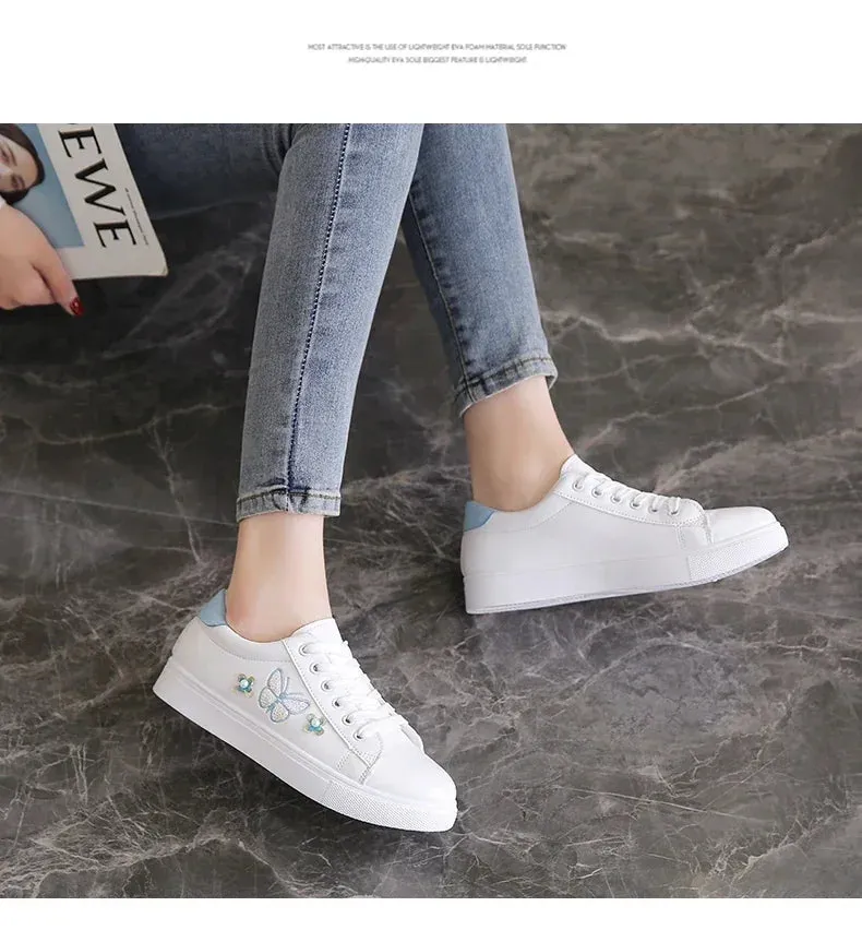 2024 Women's Sneakers Fashion Breathable Flat Shoes Woman Soft Sole Walking Vulcanized Shoes Women Casual Sneaker
