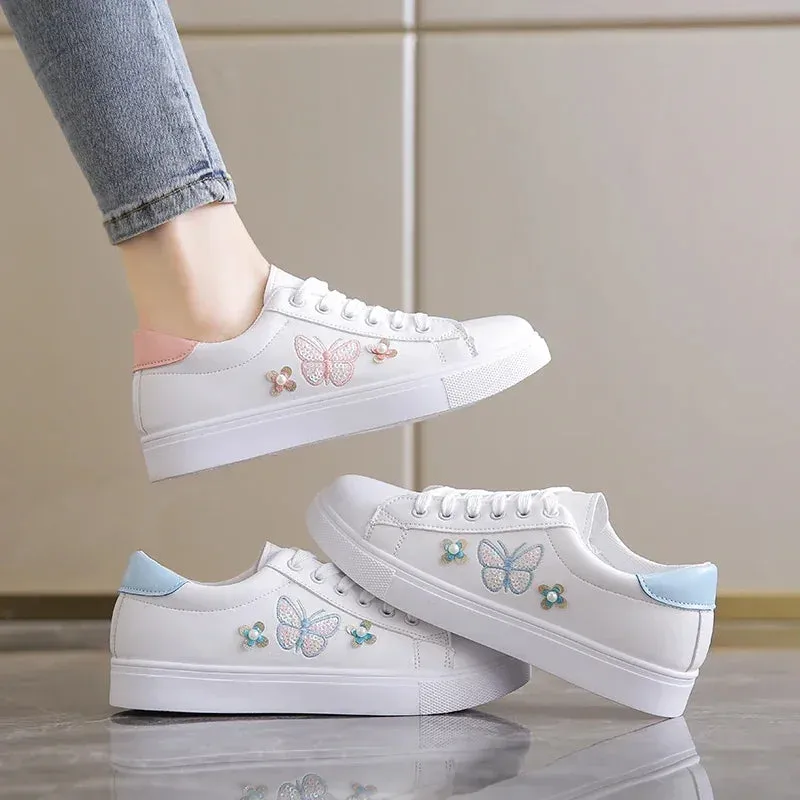 2024 Women's Sneakers Fashion Breathable Flat Shoes Woman Soft Sole Walking Vulcanized Shoes Women Casual Sneaker
