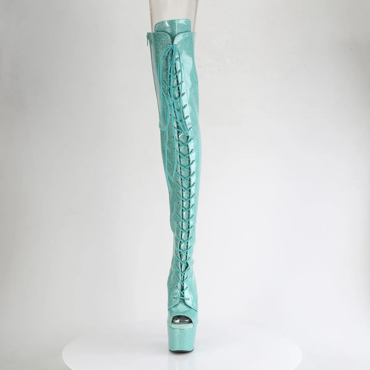 ADORE-3021GP Pleaser Aqua Glitter Sexy Platform Shoes (Pole Dancing Heels)