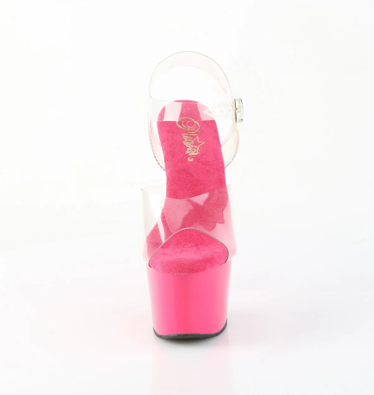 ADORE-708 Pleaser Clear/Hot Pink Sexy Platform Shoes (Pole Dancing Heels)