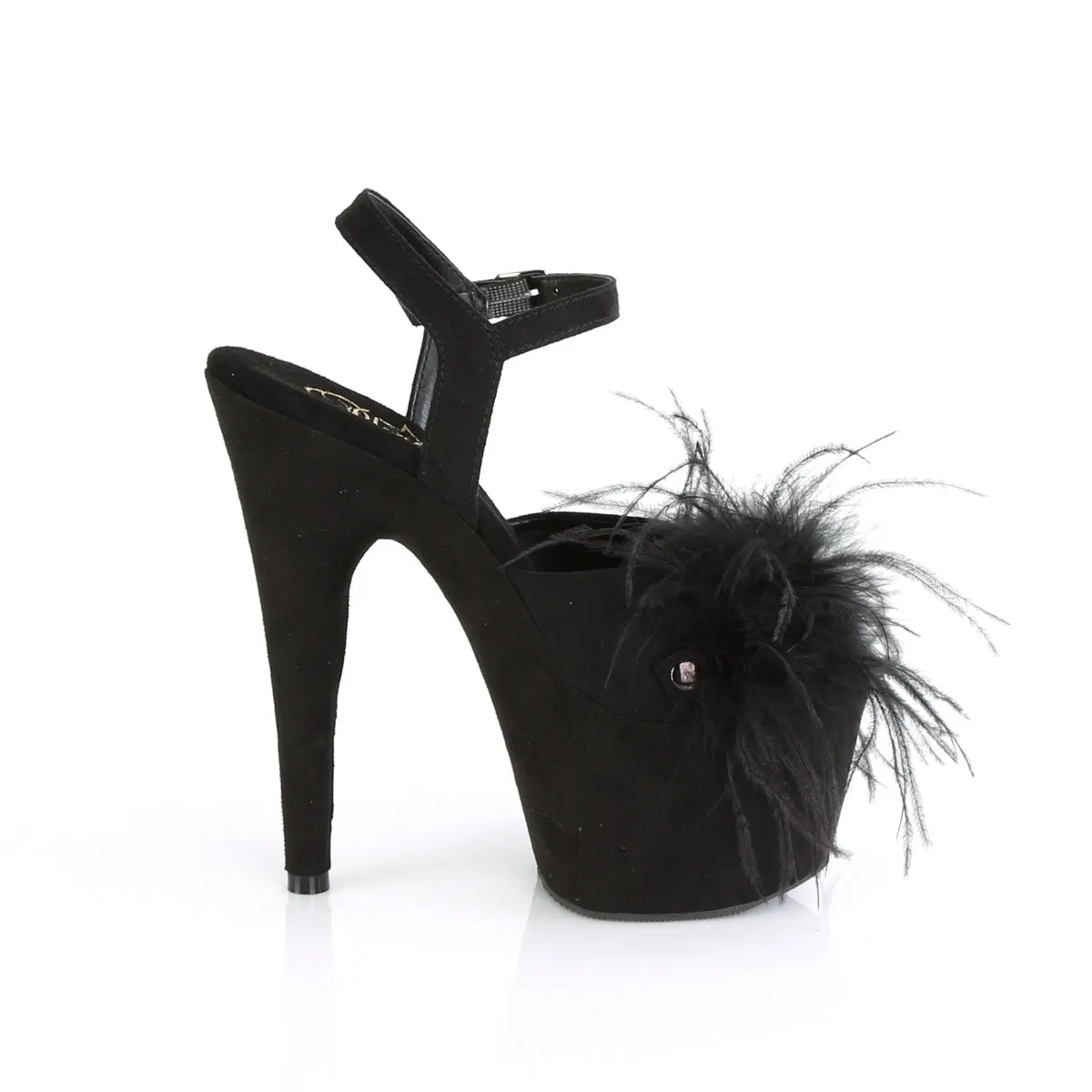 ADORE-709F Pleaser Black Faux Suede Sexy Platform Shoes (Pole Dancing Heels)