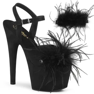 ADORE-709F Pleaser Black Faux Suede Sexy Platform Shoes (Pole Dancing Heels)