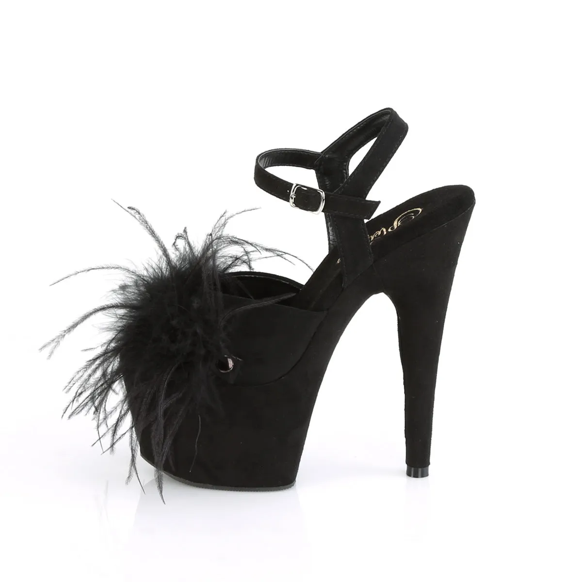 ADORE-709F Pleaser Black Faux Suede Sexy Platform Shoes (Pole Dancing Heels)