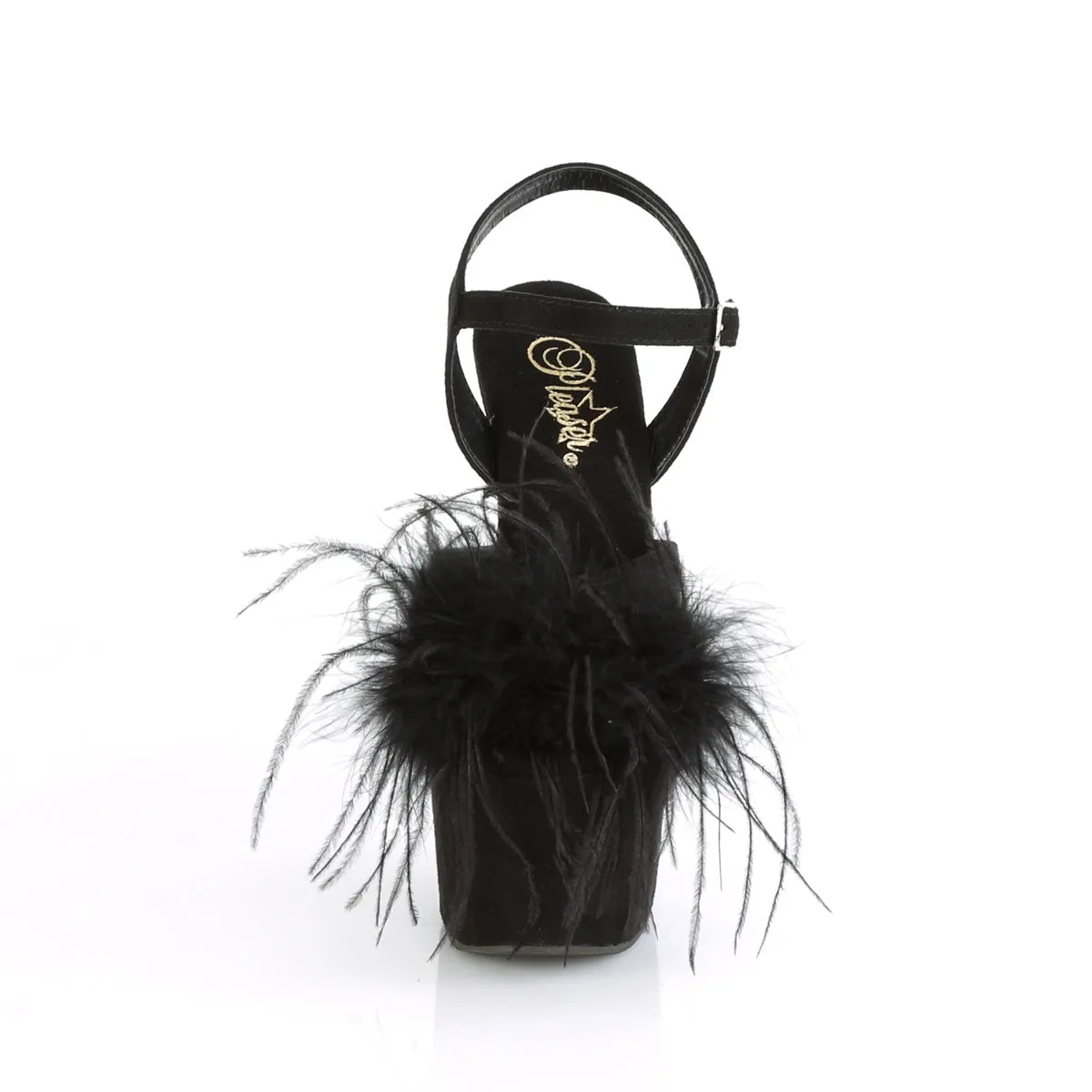 ADORE-709F Pleaser Black Faux Suede Sexy Platform Shoes (Pole Dancing Heels)