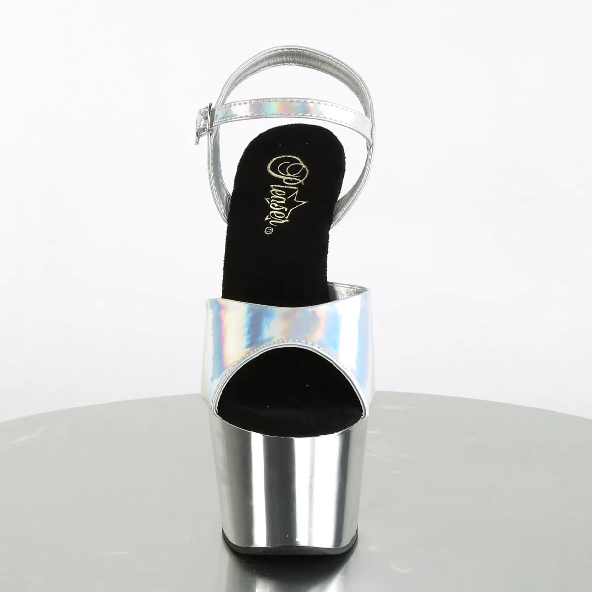 ADORE-709HGCH Pleaser Silver Hologram Sexy Platform Shoes (Pole Dancing Heels)