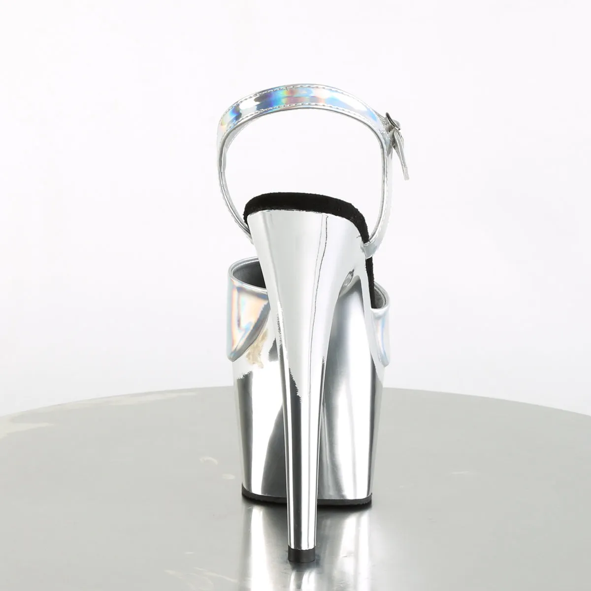 ADORE-709HGCH Pleaser Silver Hologram Sexy Platform Shoes (Pole Dancing Heels)