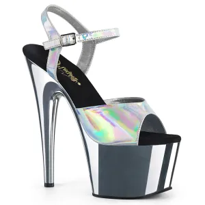 ADORE-709HGCH Pleaser Silver Hologram Sexy Platform Shoes (Pole Dancing Heels)