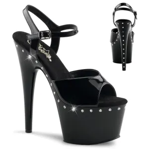 ADORE-709LS Pleaser Black Sexy Platform Shoes (Pole Dancing Heels)
