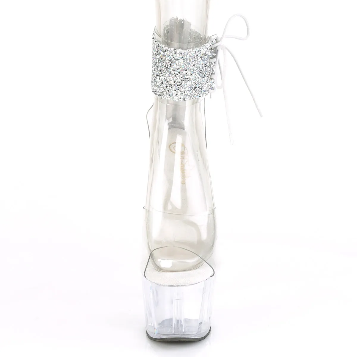 ADORE-724RS-02 Pleaser Clear/Silver Sexy Platform Shoes (Pole Dancing Heels)