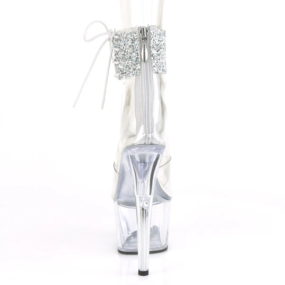 ADORE-724RS-02 Pleaser Clear/Silver Sexy Platform Shoes (Pole Dancing Heels)