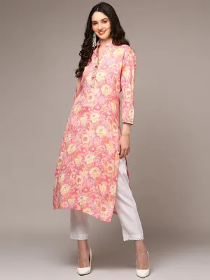Ahika Women Pink Viscose Rayon Floral Printed VCK9520