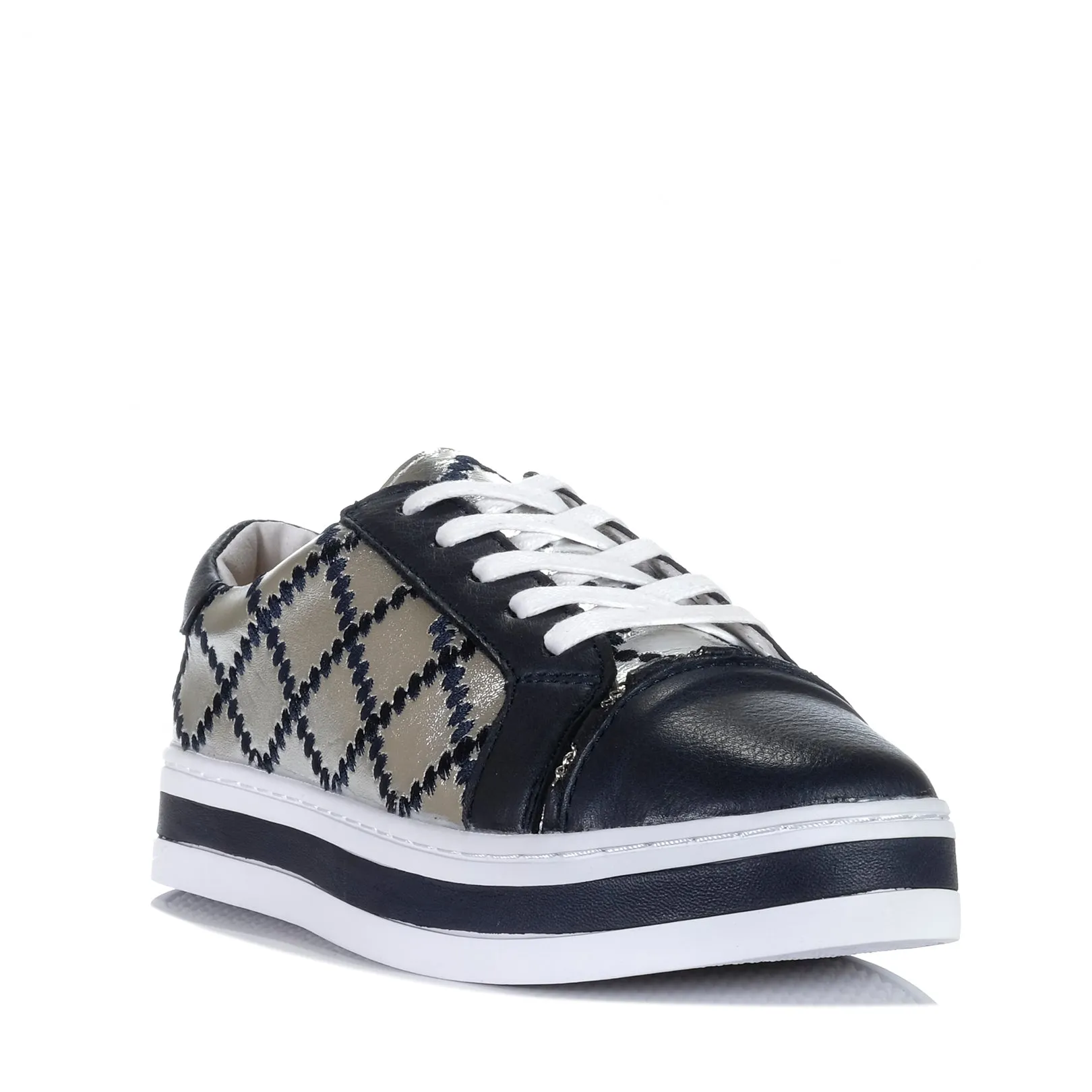 Alfie & Evie Pleat Deep Ocean/Silver