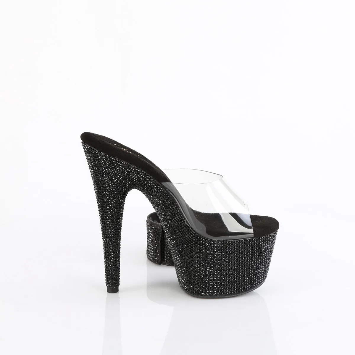 BEJEWELED-712RS Pleaser Clear/Black Sexy Platform Shoes (Pole Dancing Heels)