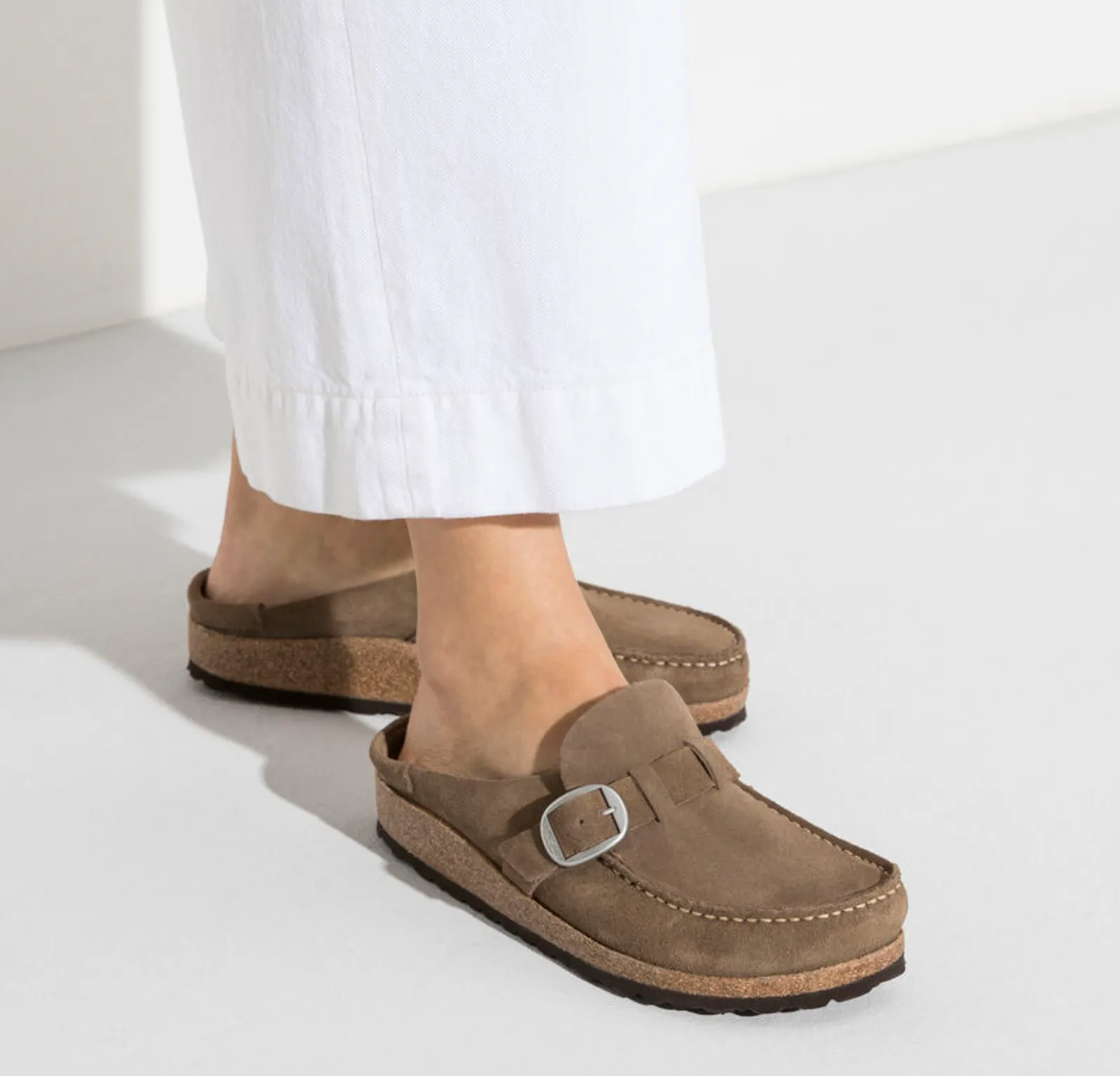 Birkenstocks Buckley Suede Leather - Gray Taupe
