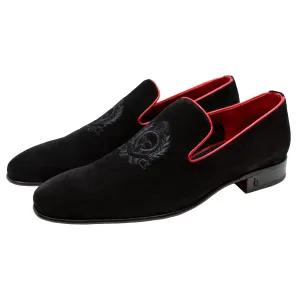 Black and Red Suede Loafer