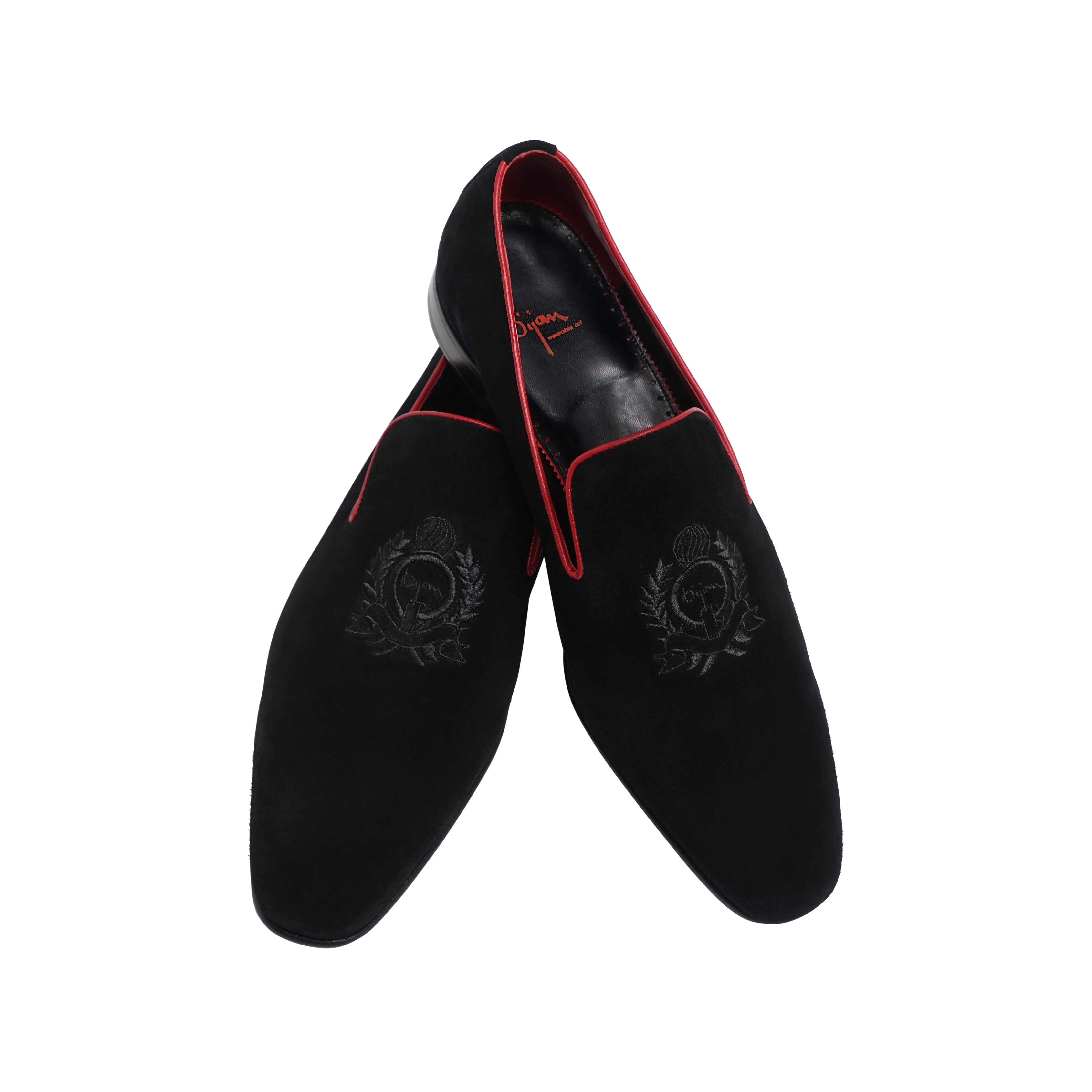 Black and Red Suede Loafer