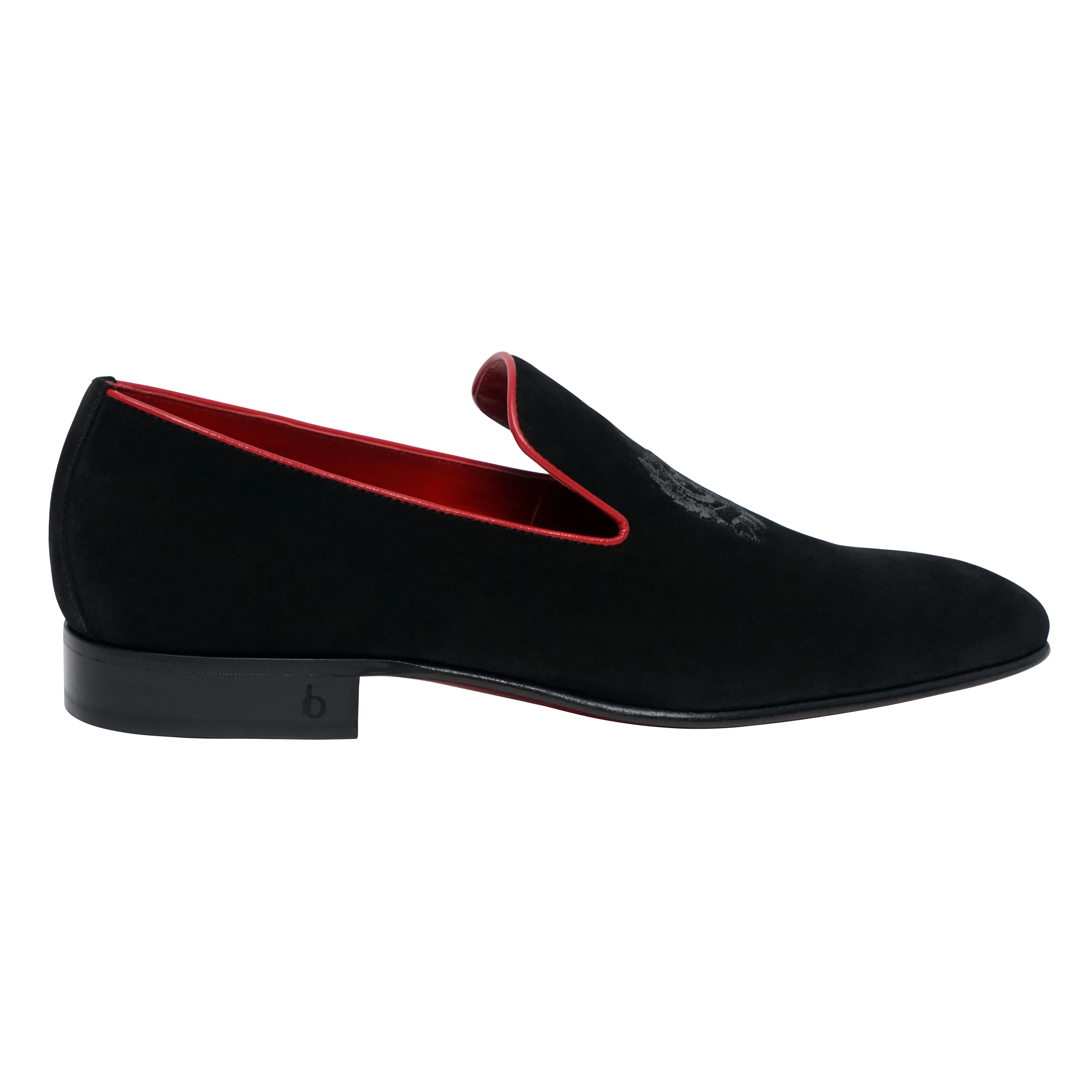 Black and Red Suede Loafer