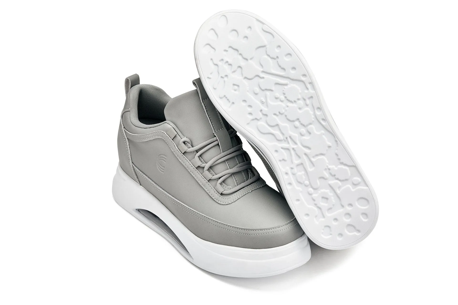 CALTO - S4927 - 3.2 Inches Taller (Dove Grey/White Sole) - Chunky Elevated Platform Sneakers
