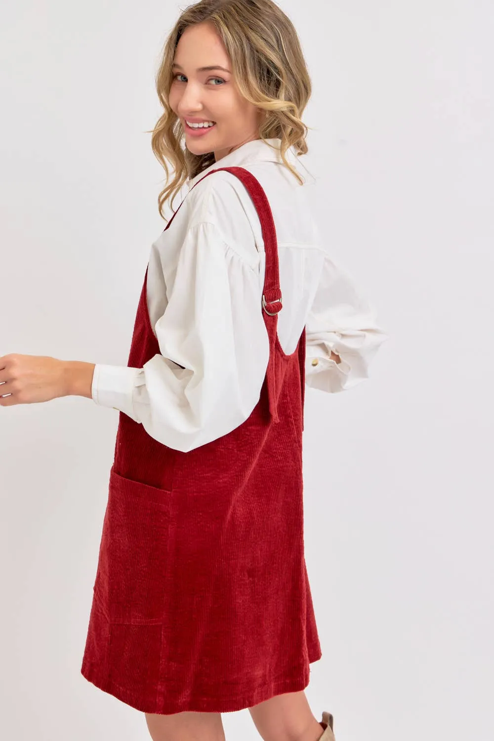 CASUAL OVERALL CORDUROY DRESS