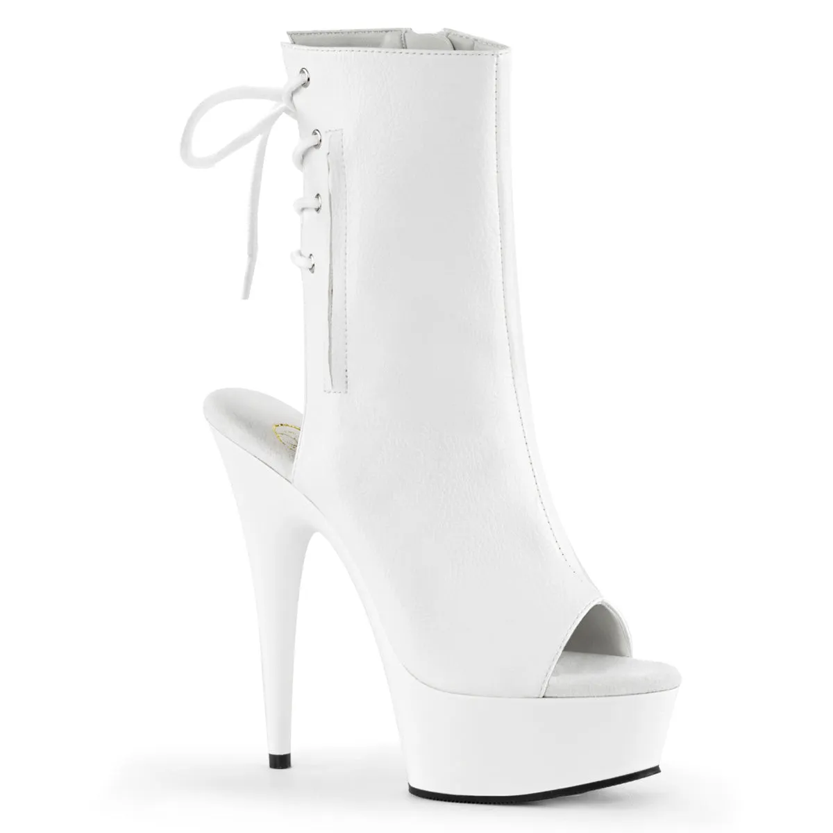 DELIGHT-1018 Pleaser White Faux Leather Sexy Platform Shoes (Pole Dancing Heels)