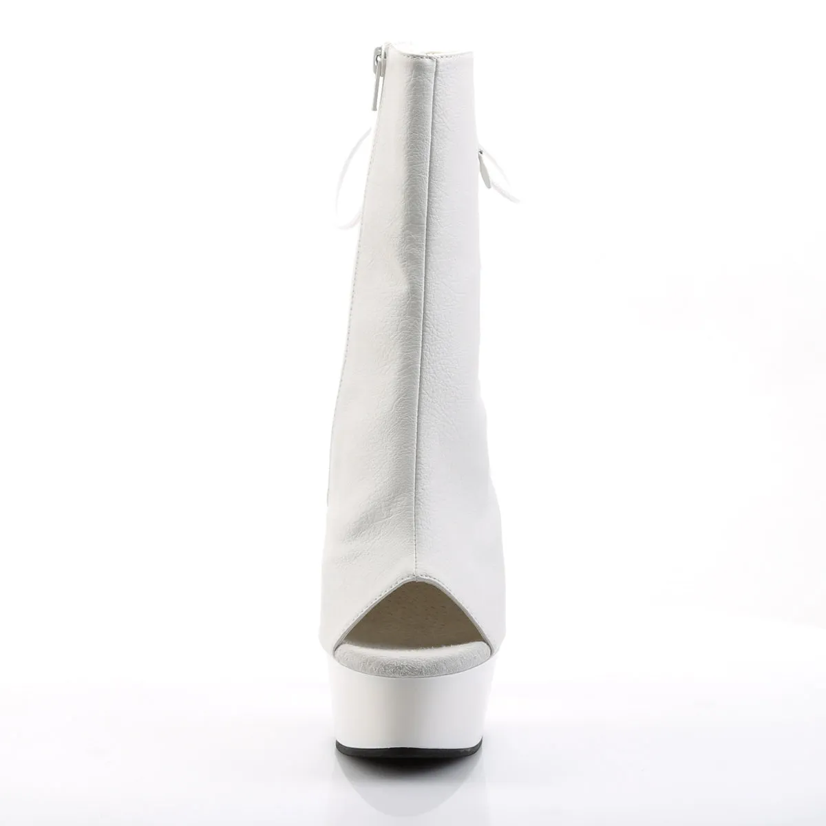 DELIGHT-1018 Pleaser White Faux Leather Sexy Platform Shoes (Pole Dancing Heels)