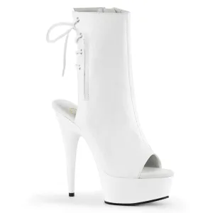DELIGHT-1018 Pleaser White Faux Leather Sexy Platform Shoes (Pole Dancing Heels)