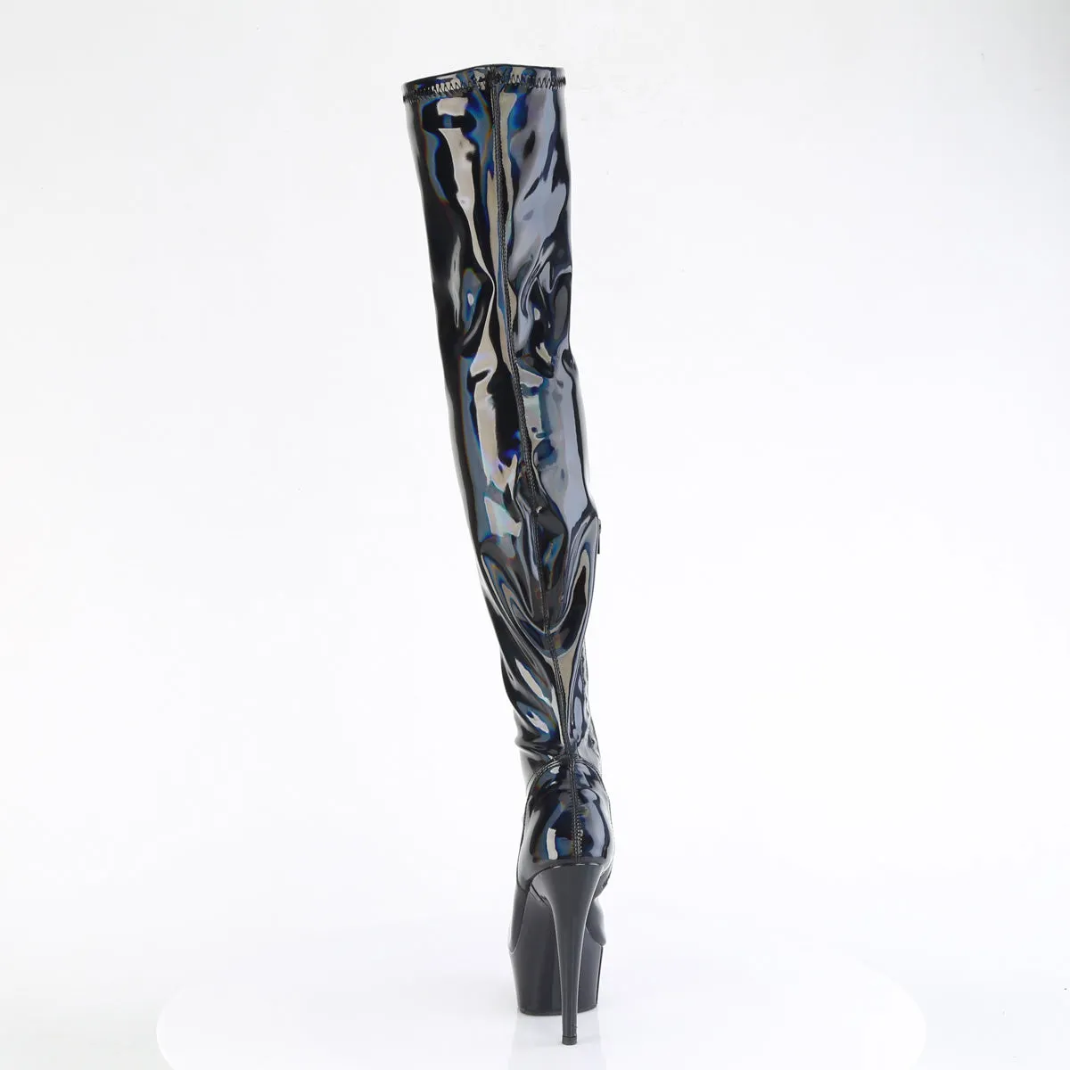 DELIGHT-3000HWR Pleaser Black Hologram Sexy Platform Shoes (Pole Dancing Heels)