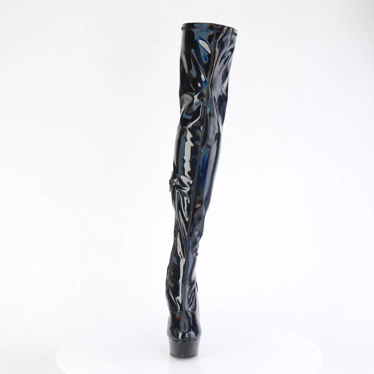 DELIGHT-3000HWR Pleaser Black Hologram Sexy Platform Shoes (Pole Dancing Heels)