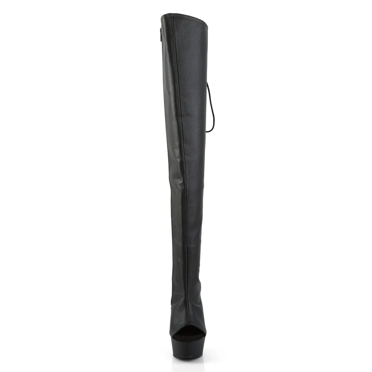 DELIGHT-3019 Pleaser Black Faux Leather Sexy Platform Shoes (Pole Dancing Heels)