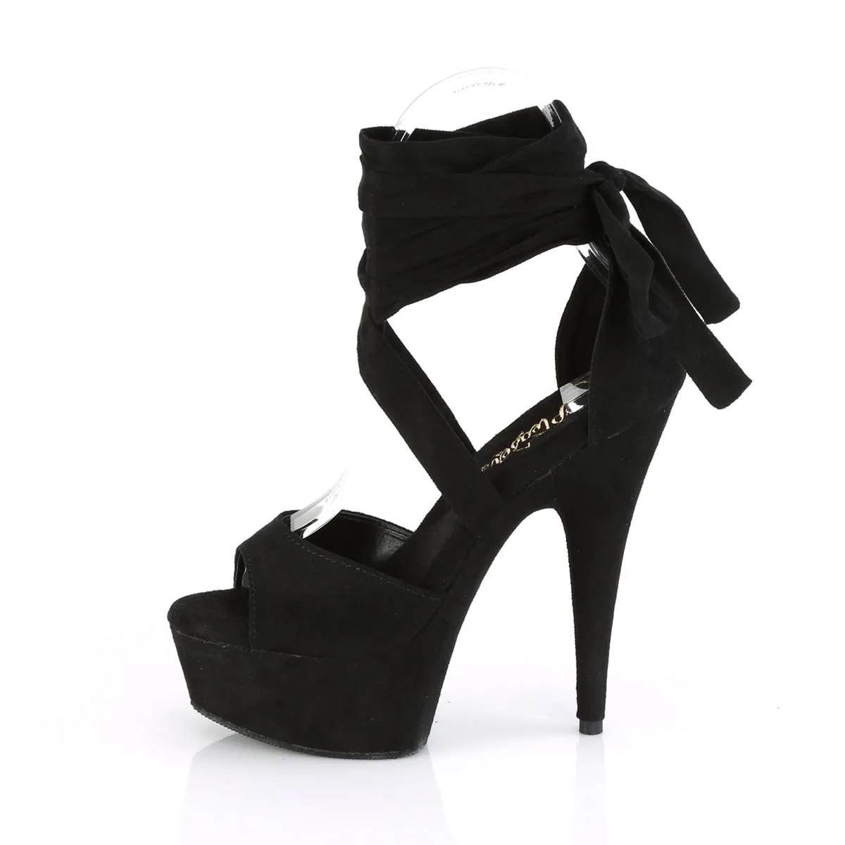 DELIGHT-679 Pleaser Black Faux Suede Sexy Platform Shoes (Pole Dancing Heels)