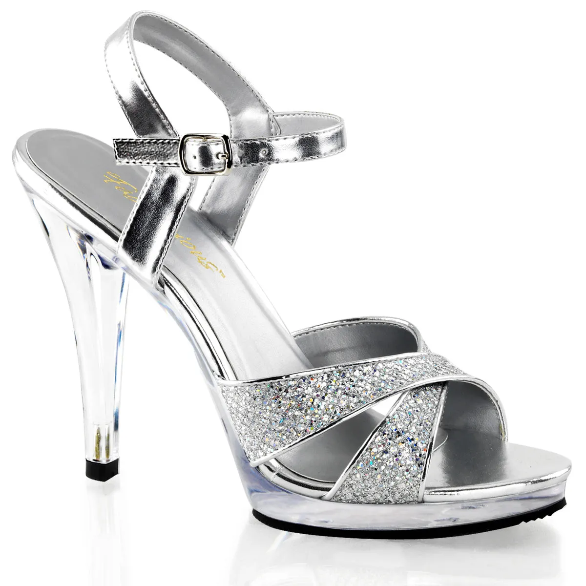 FLAIR-419(G) Fabulicious 4 1/2" Flair Silver Sexy Shoes (High Heels)