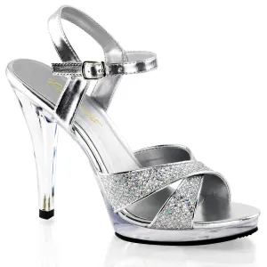 FLAIR-419(G) Fabulicious 4 1/2" Flair Silver Sexy Shoes (High Heels)