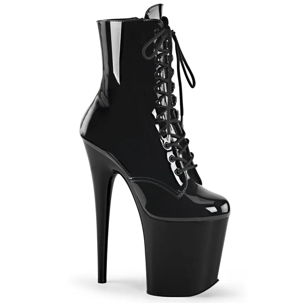 FLAMINGO-1020 Pleaser Black Patent Sexy Platform Shoes (Pole Dancing Heels)