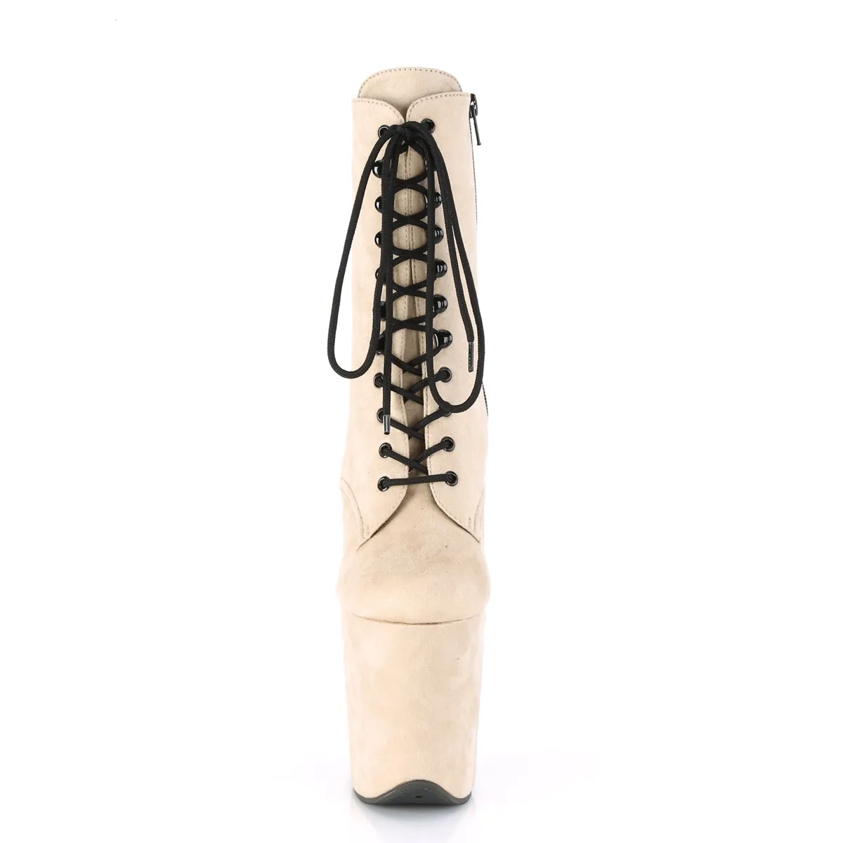 FLAMINGO-1020FS Pleaser Beige Faux Suede Sexy Platform Shoes (Pole Dancing Heels)