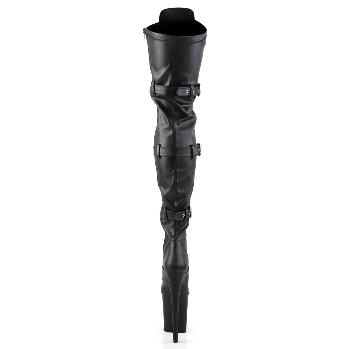 FLAMINGO-3028 Pleaser Black Faux Leather Sexy Platform Shoes (Pole Dancing Heels)