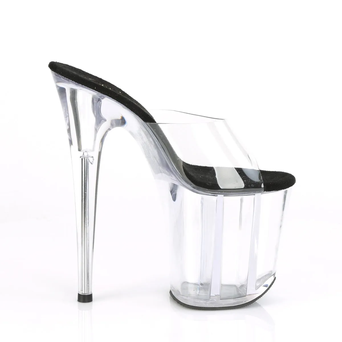 FLAMINGO-801 Pleaser Clear/Black Sexy Platform Shoes (Pole Dancing Heels)
