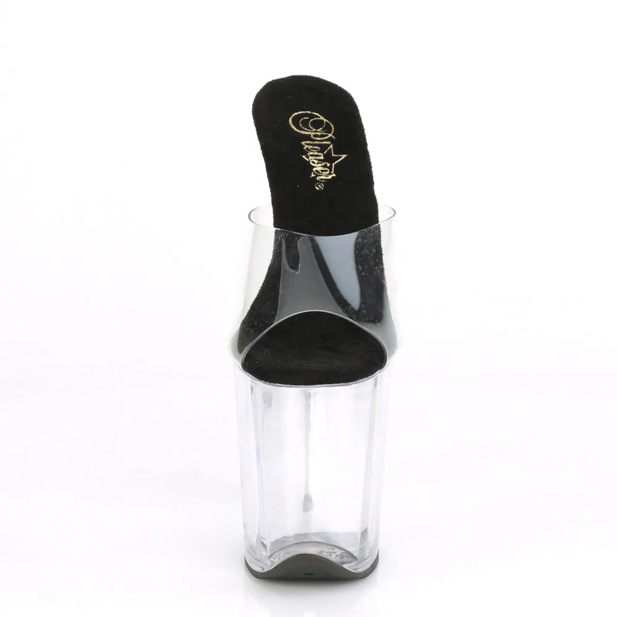 FLAMINGO-801 Pleaser Clear/Black Sexy Platform Shoes (Pole Dancing Heels)