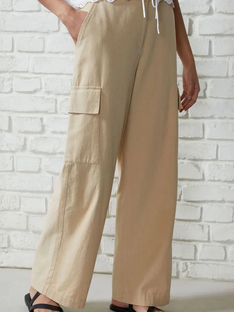 Great Plains Utility Cotton Trousers Sand