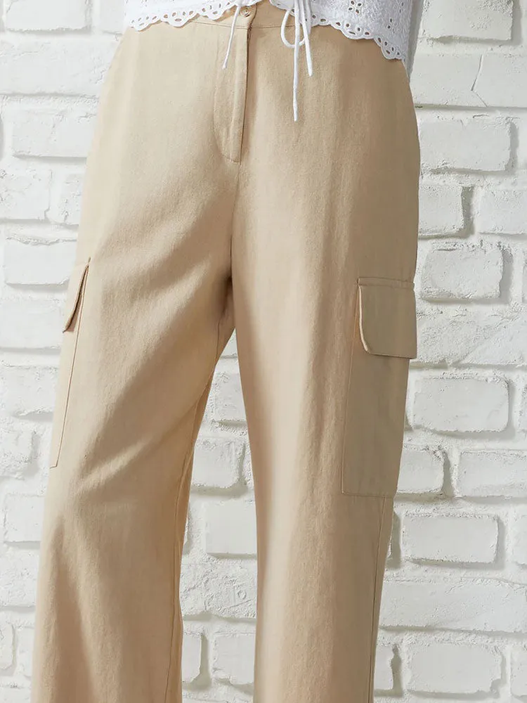 Great Plains Utility Cotton Trousers Sand