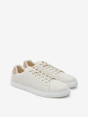 LUNA BLU Ivory Perforated Lace-Up Sneakers