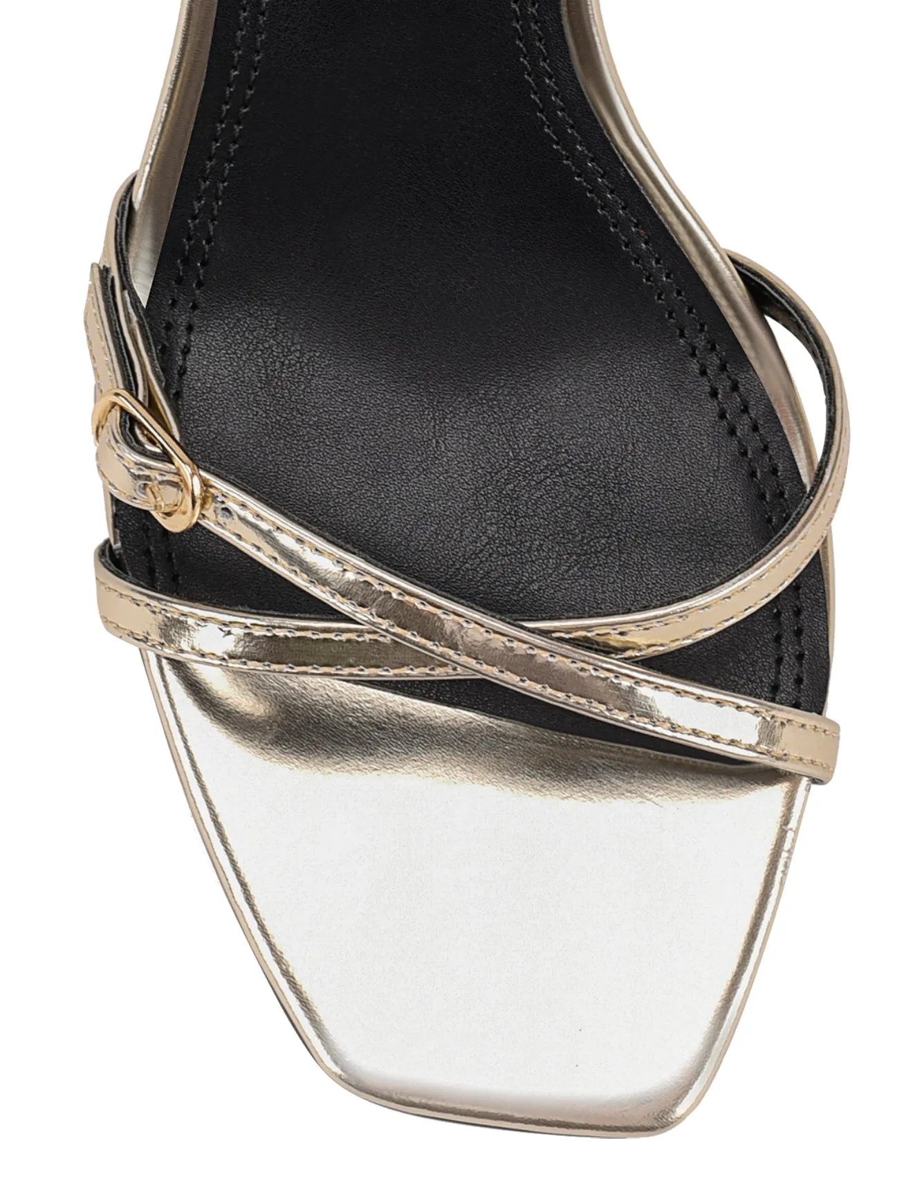 Niah Strappy Sandals - Gold Mirror Metallic Leather
