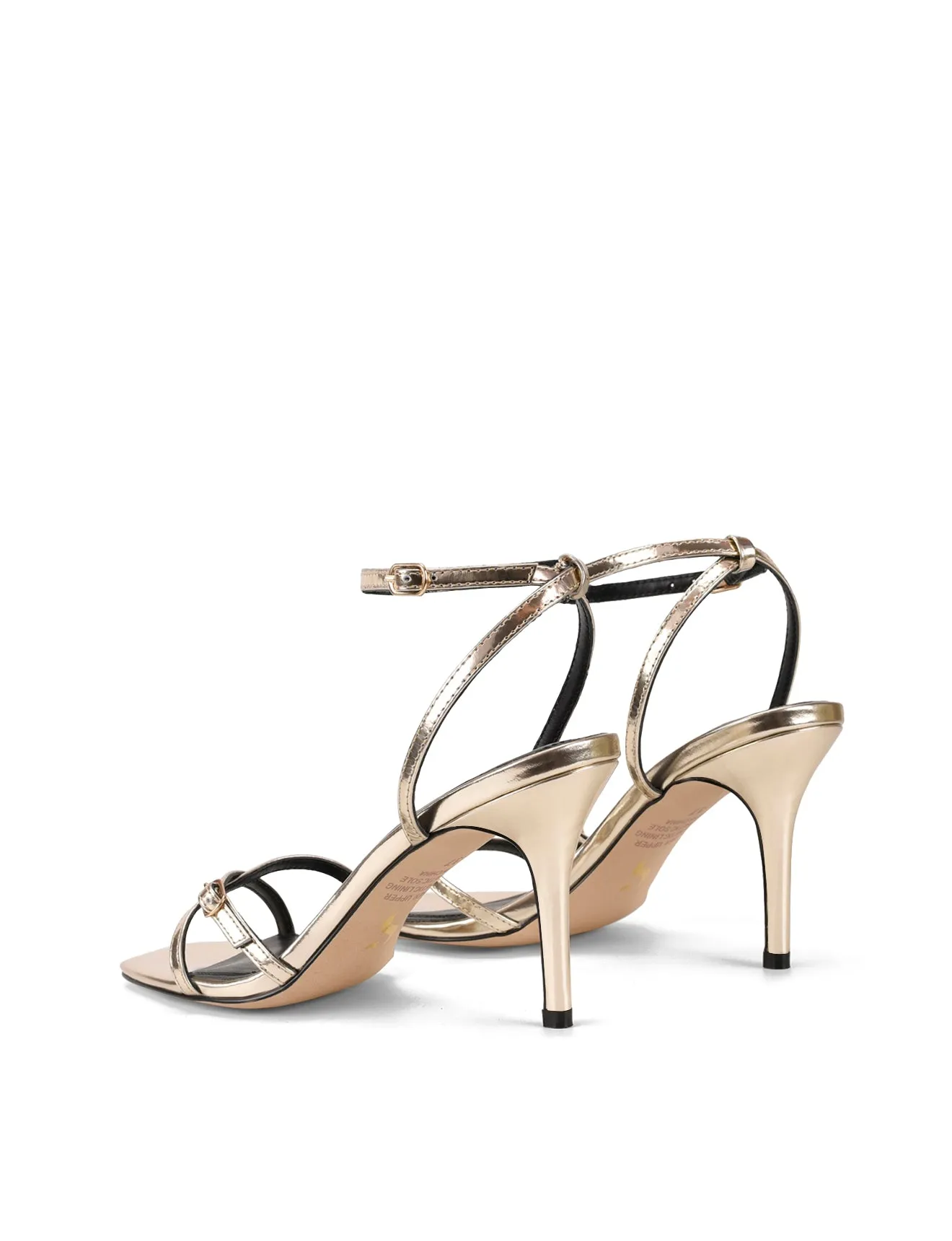 Niah Strappy Sandals - Gold Mirror Metallic Leather