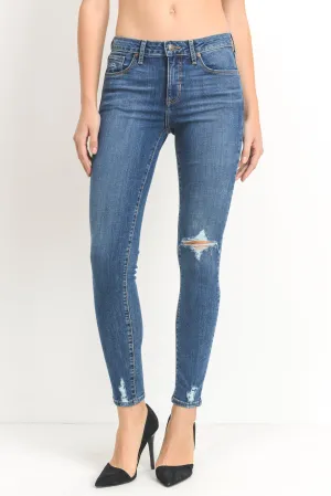 One Knee Distress Skinny Jeans