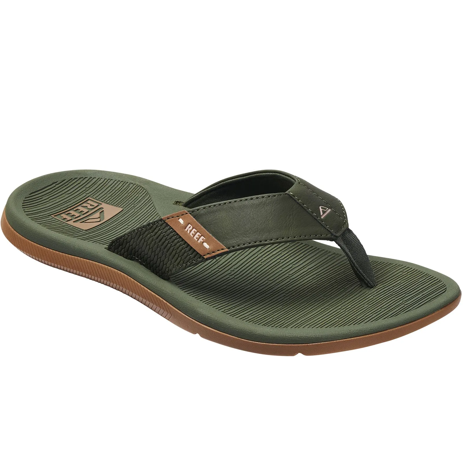 Reef Mens Santa ANA Leather Flip Flops