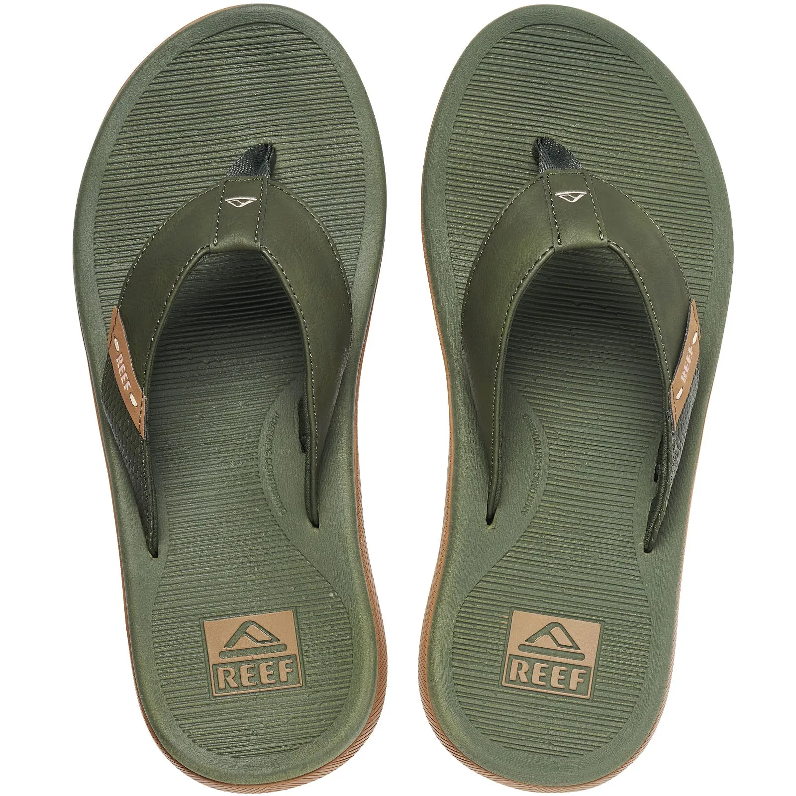 Reef Mens Santa ANA Leather Flip Flops