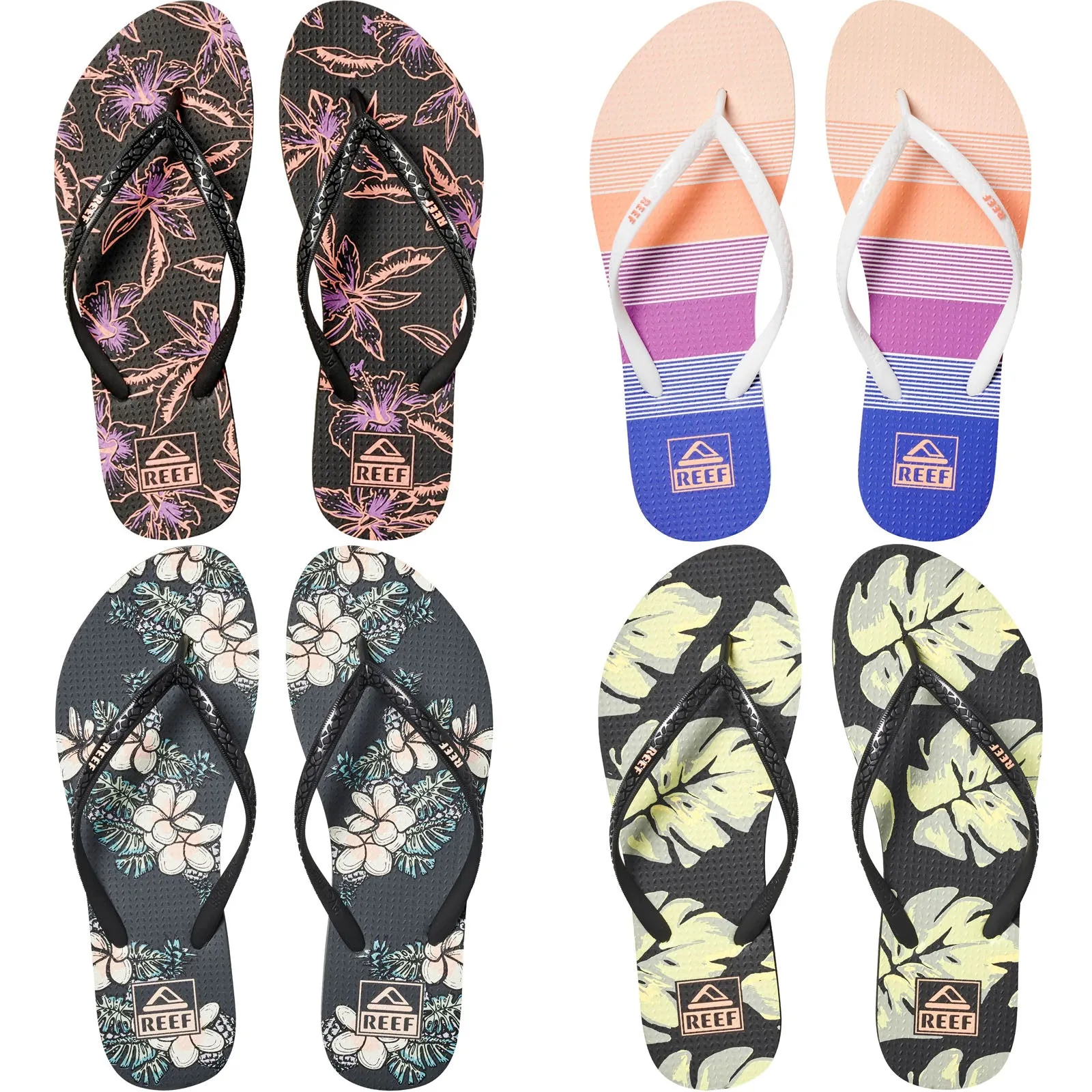 Reef Womens Seaside Prints Summer Flip Flops Retro